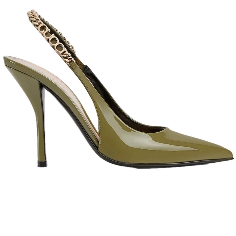 Gucci - Double Strap Patent Leather Sandals with GG Hardware - IT 40